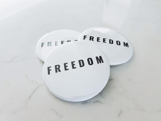 FREEDOM Button Pin — In Memory of Charlie Kirk