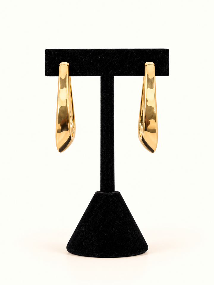 Fine Line Dangle Earrings | Gold