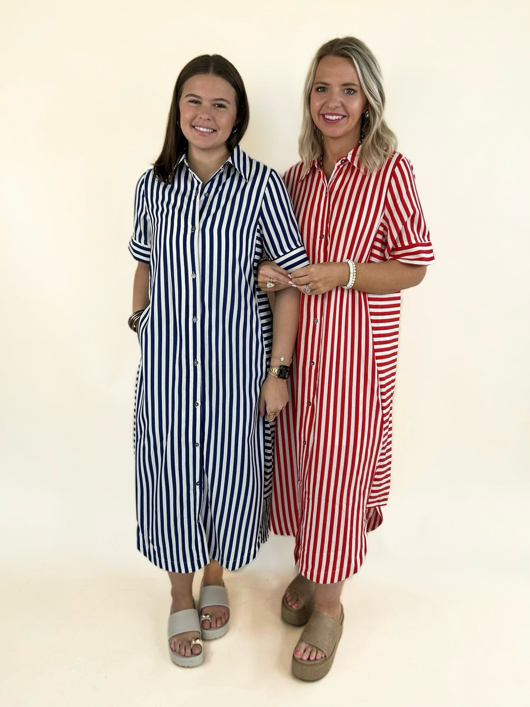 Everly Stripe Midi Dress