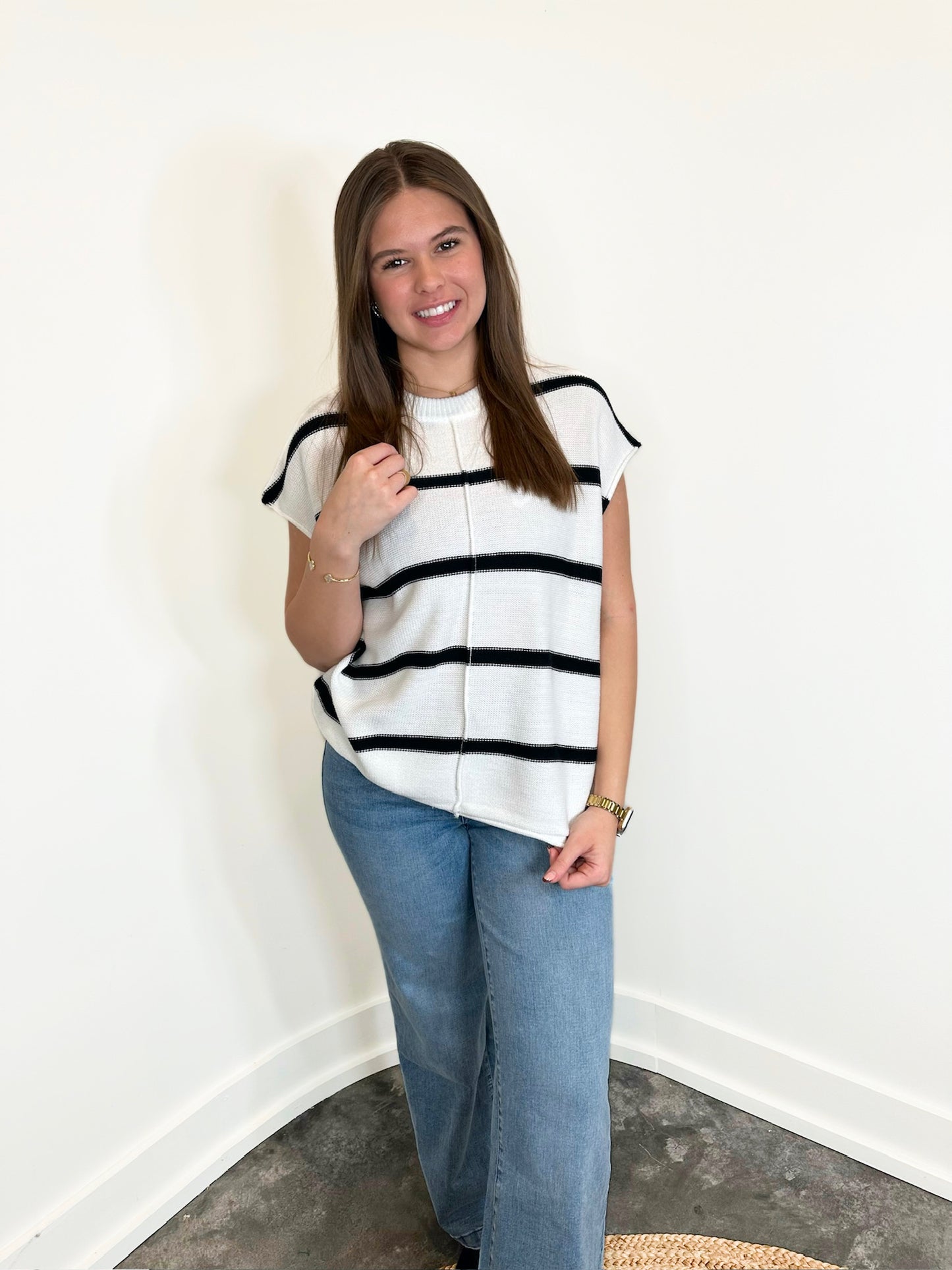 Chloe Striped Sweater Tee