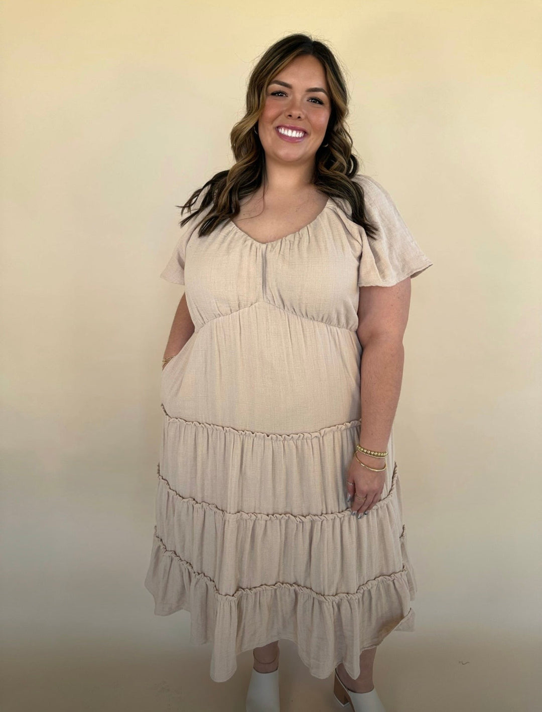 Keona V-Neck Gauze Dress
