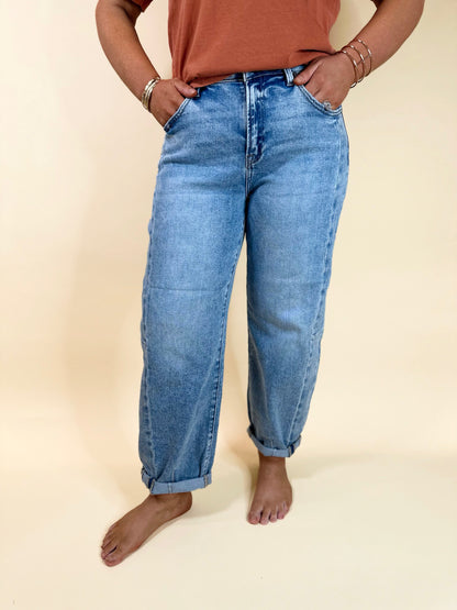Alira High Rise Barrel Jeans