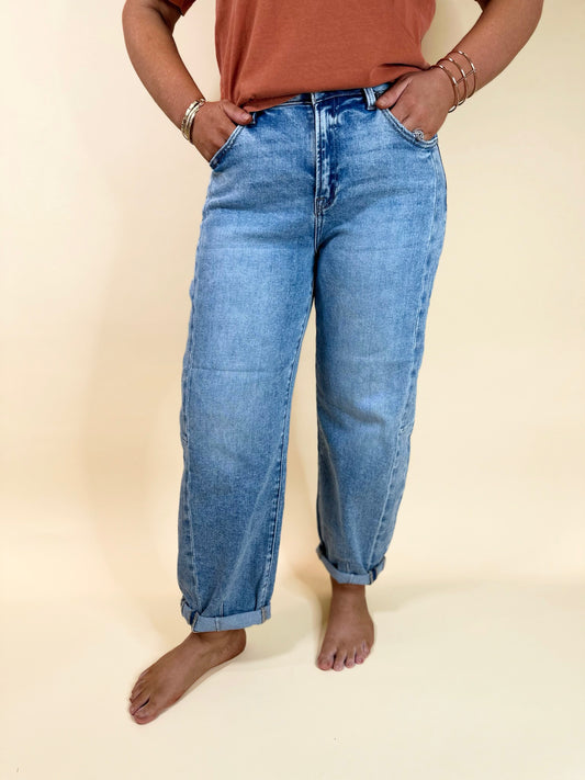Alira High Rise Barrel Jeans