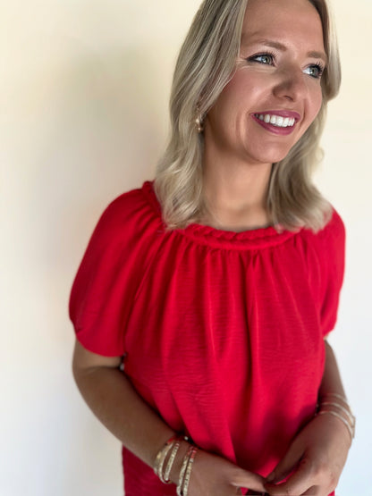 Amavi Pleated Texture Top
