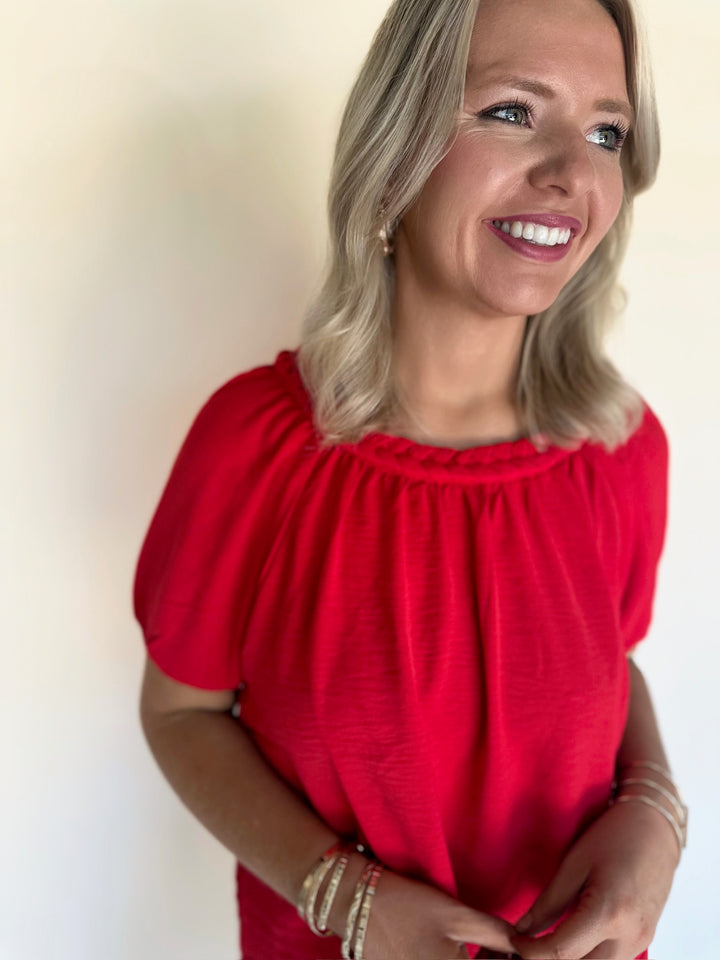 Amavi Pleated Texture Top