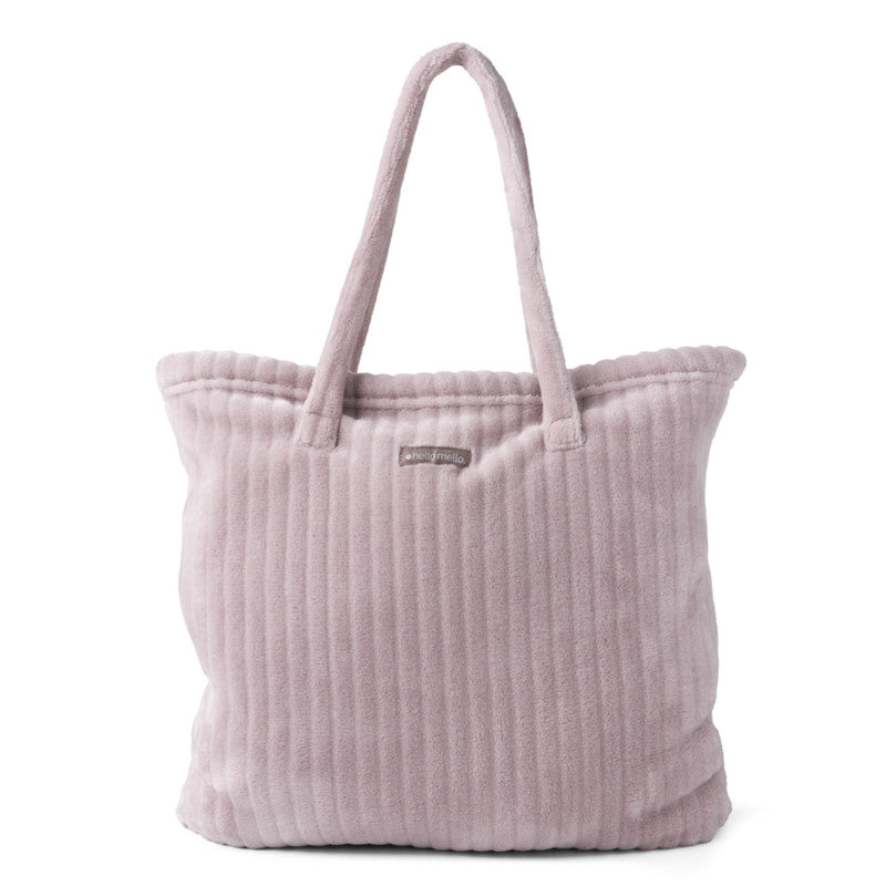 Hello Mello On My Way blush ribbed microfiber tote blanket with matching travel tote