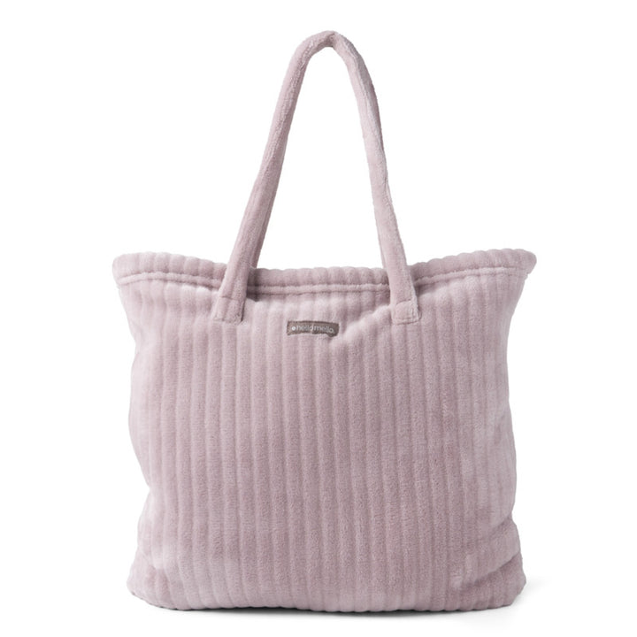 Hello Mello On My Way blush ribbed microfiber tote blanket with matching travel tote