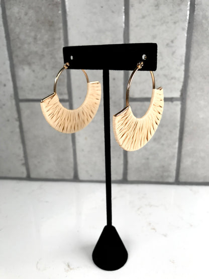 Raffia Wrapped Fan Earrings
