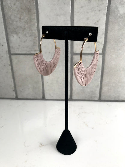 Raffia Wrapped Fan Earrings