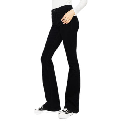 Mid Rise Black Flare Jeans