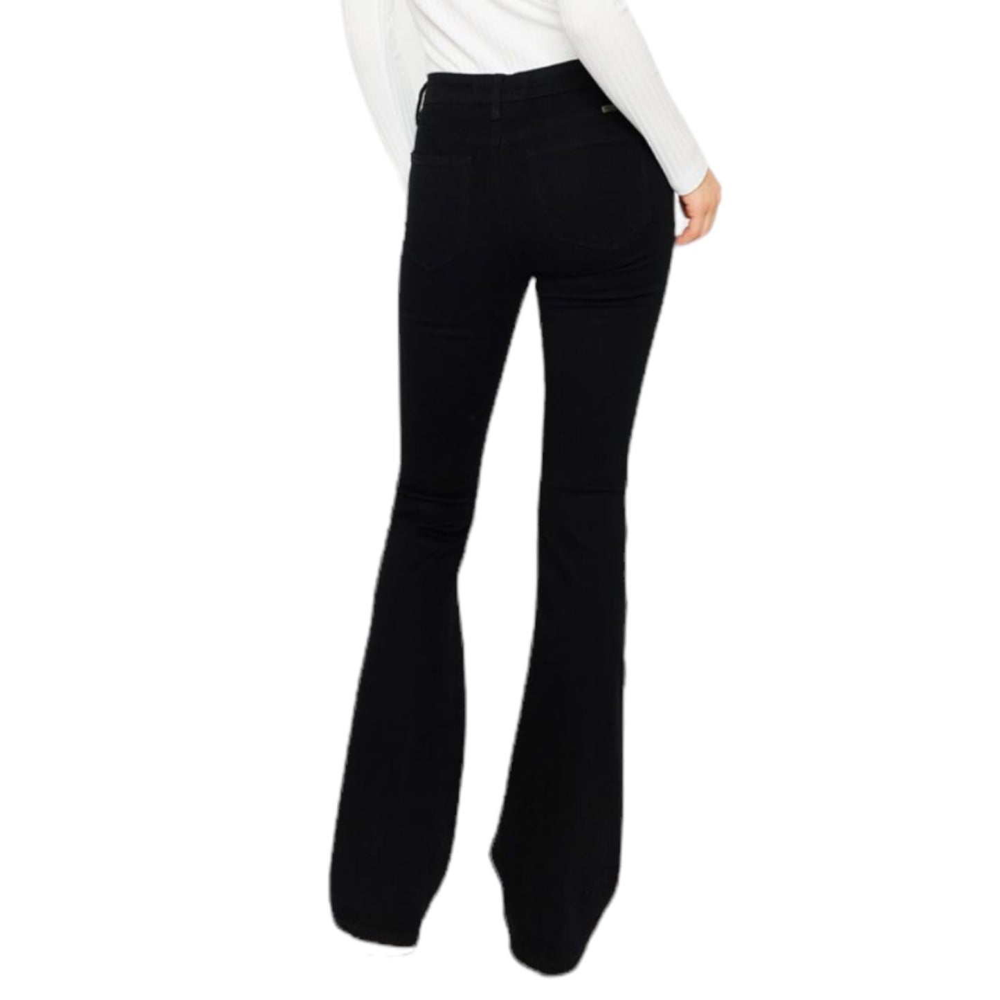 Mid Rise Black Flare Jeans