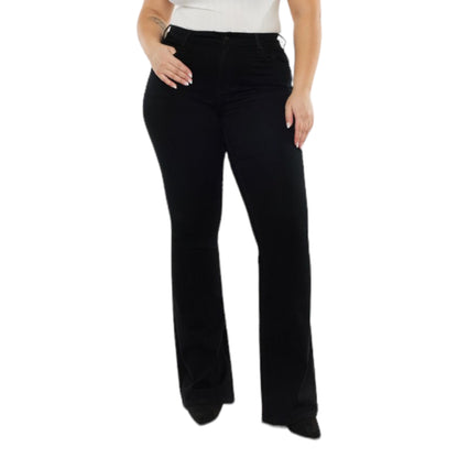 Mid Rise Black Flare Jeans