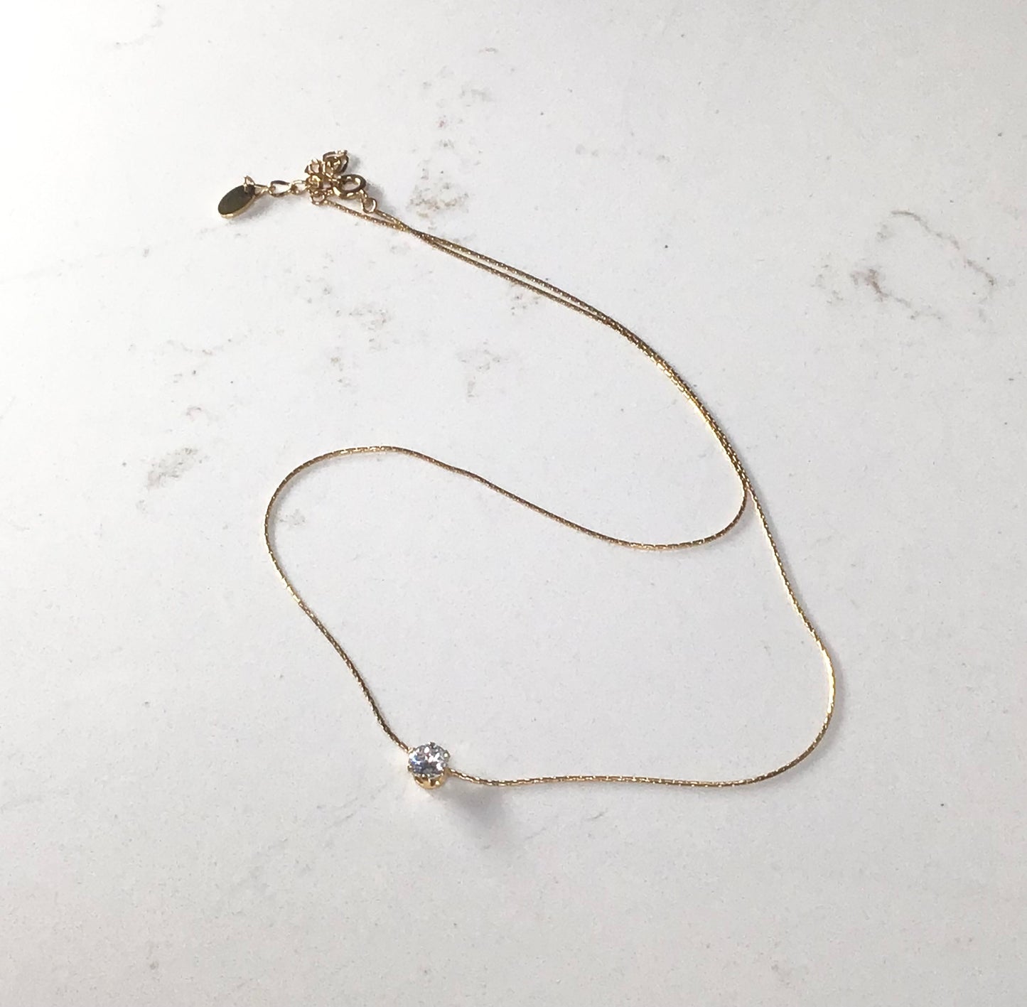 Floating Diamond Solitaire Necklace