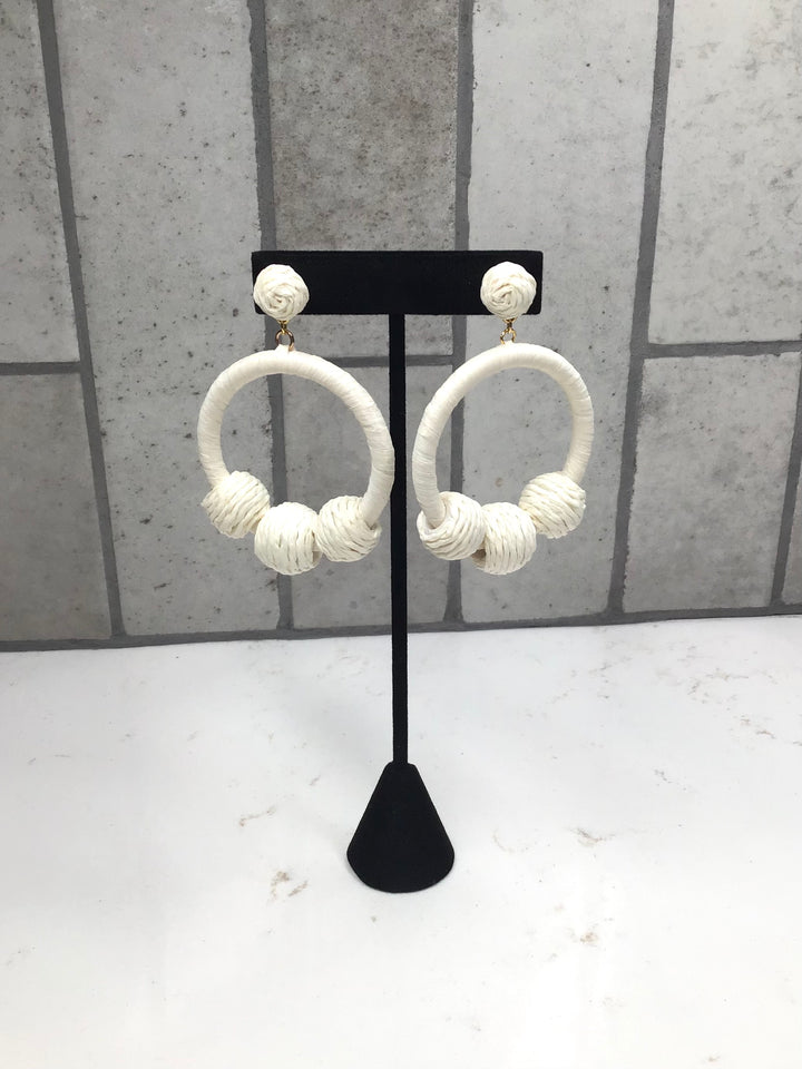 Raffia Wrapped Ball Hoop