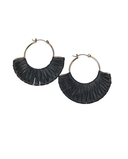 Raffia Wrapped Fan Earrings