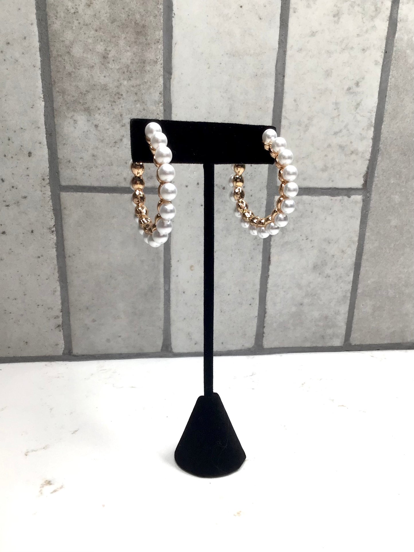 Pearl Hoops Earrings | Southern Style Hoop