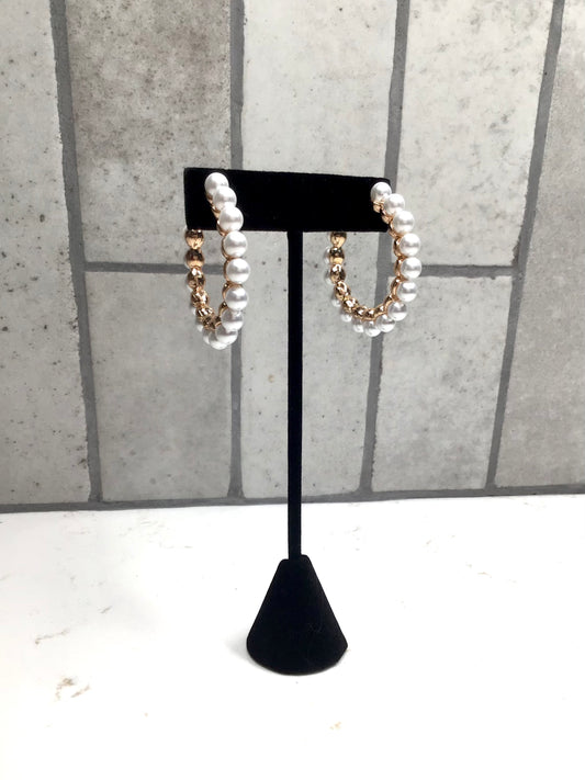 Pearl Hoops Earrings | Southern Style Hoop