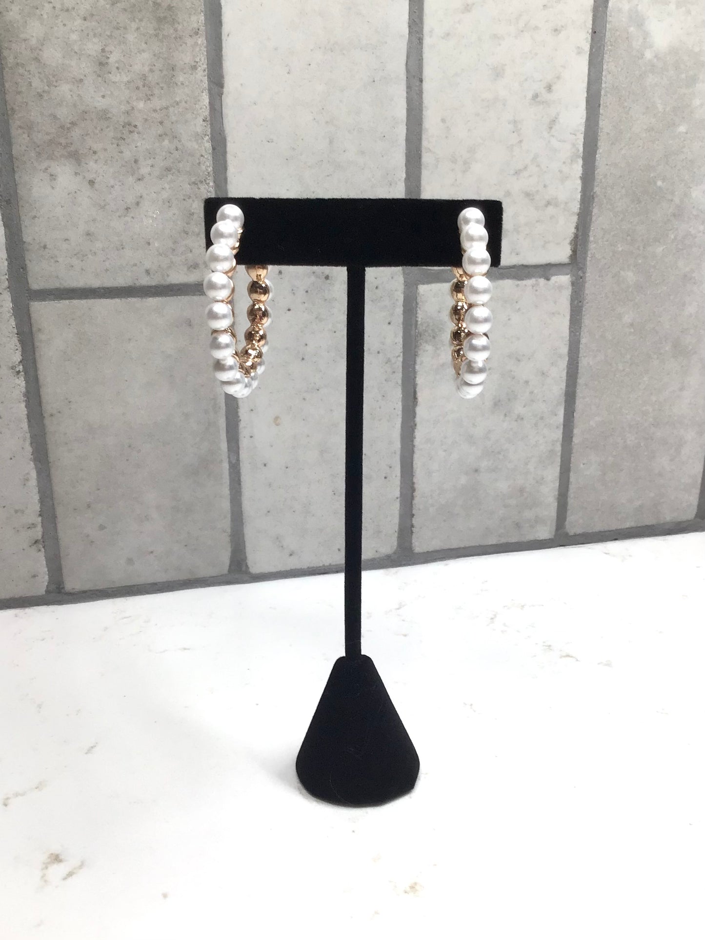Pearl Hoops Earrings | Southern Style Hoop