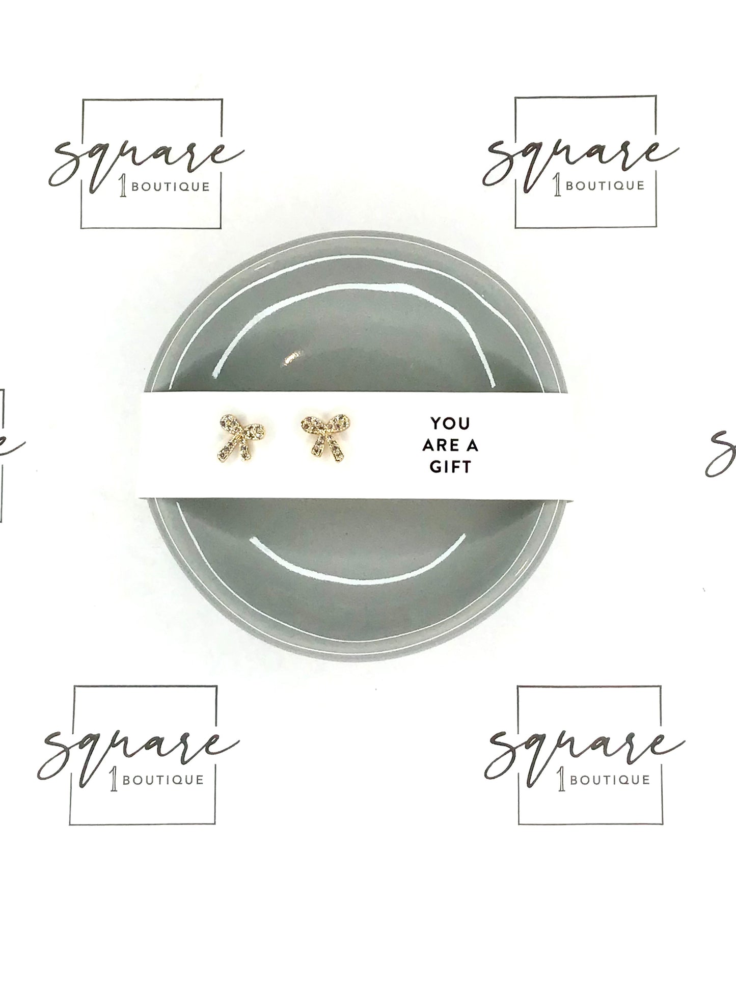 Holiday Stud Earrings & Trinket Tray Sets