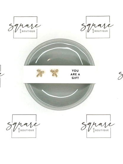 Holiday Stud Earrings & Trinket Tray Sets