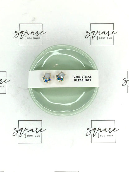 Holiday Stud Earrings & Trinket Tray Sets