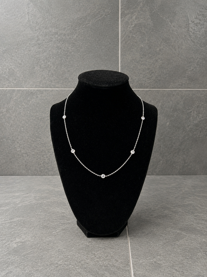 CZ By the Yard Necklace | Gold-Plated Station Necklace with Cubic Zirconia