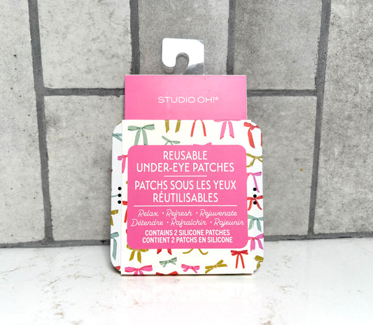 Studio Oh reusable under eye patches, bow print silicone eye patches self care beauty gift from Square 1 Boutique Alabama