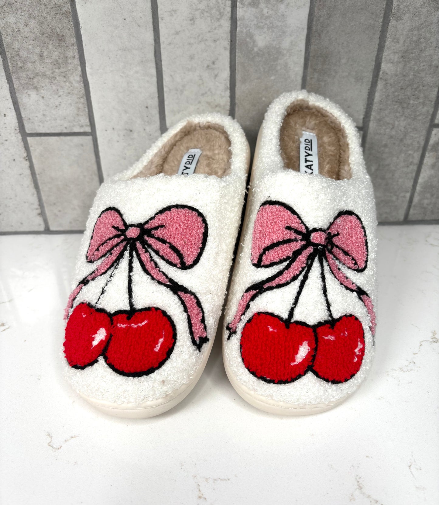 Cherry Bow Slippers