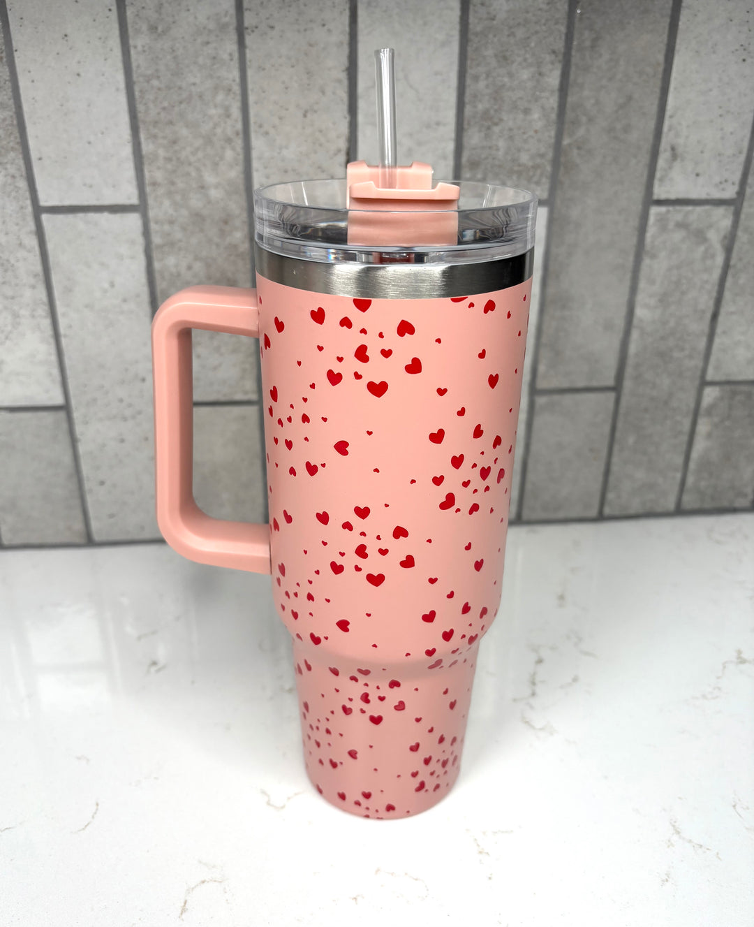 Mini Red Hearts Design Tumbler Cup