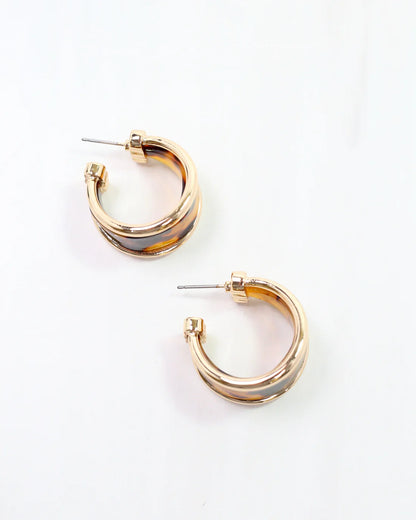 Daphne Gold Trimmed Hoop