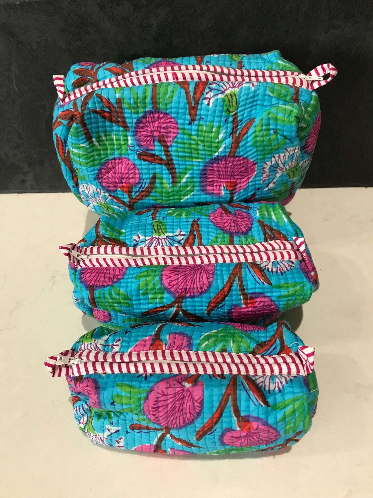 3 in 1 Quilted Cosmetic Bag