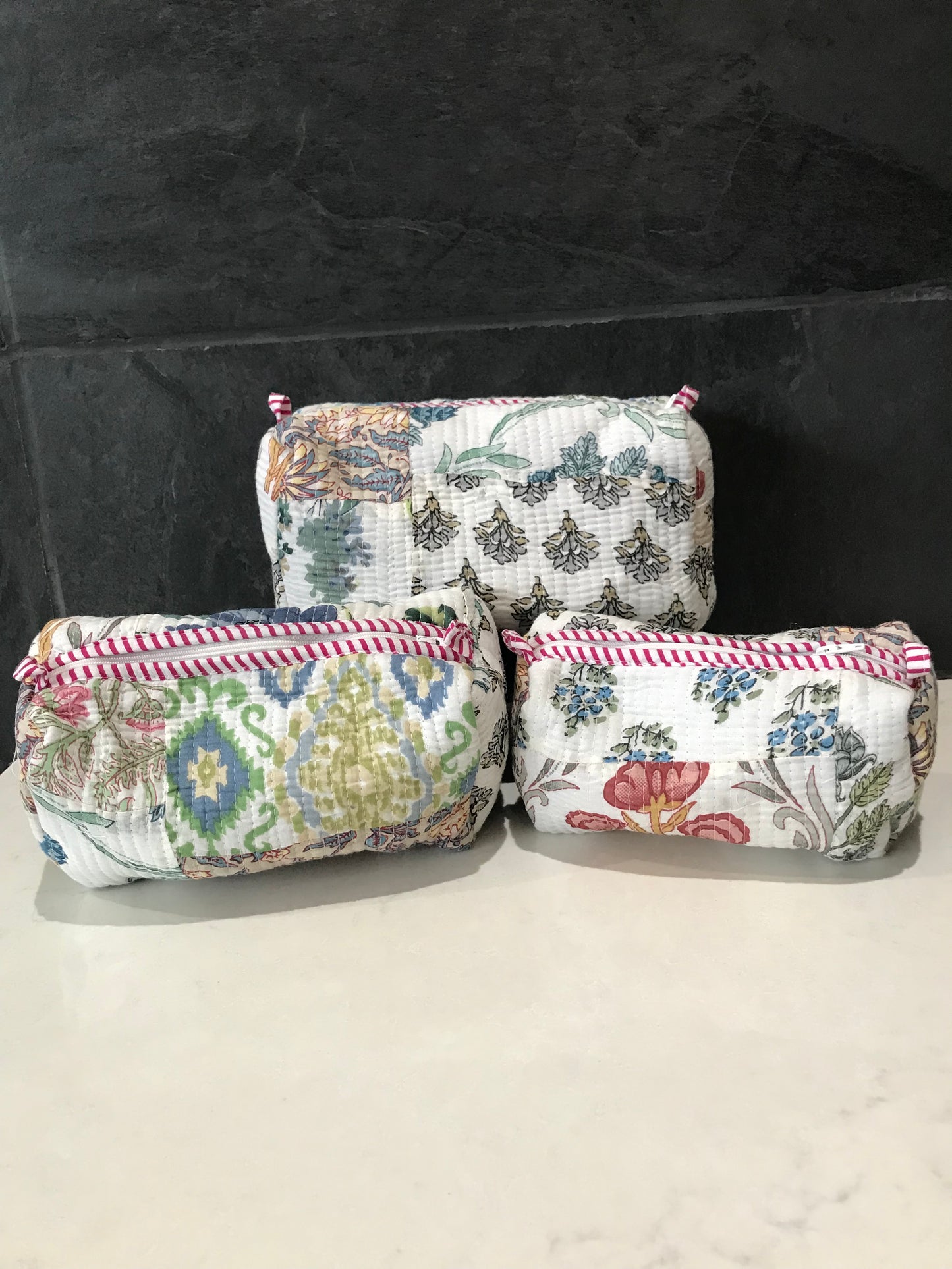3 in 1 Quilted Cosmetic Bag