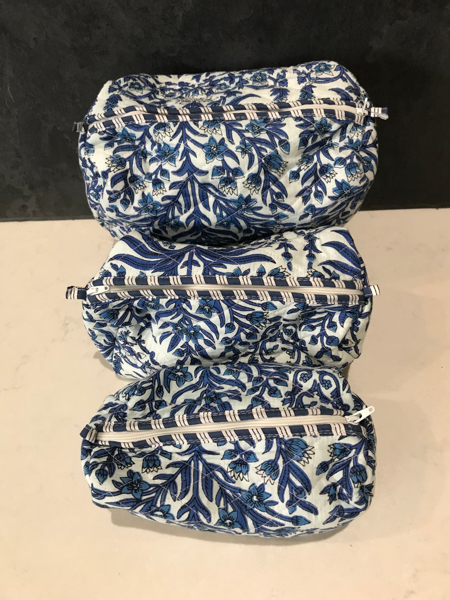 3 in 1 Quilted Cosmetic Bag