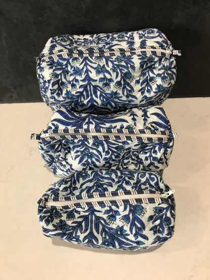3 in 1 Quilted Cosmetic Bag