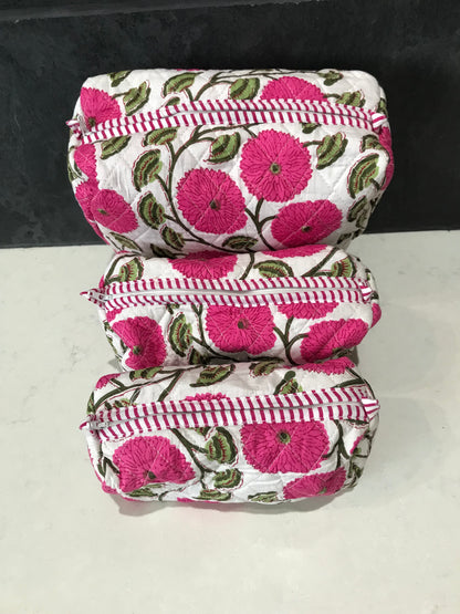 3 in 1 Quilted Cosmetic Bag