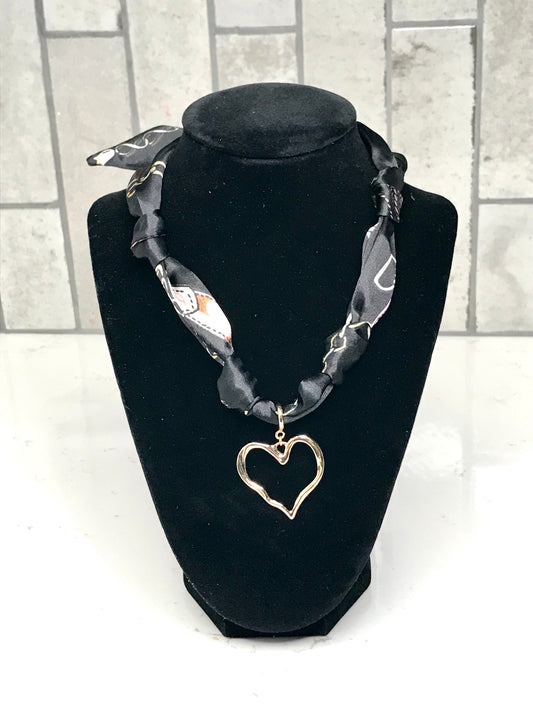 Black Knotted Scarf Necklace