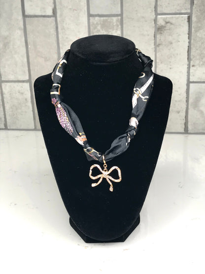 Black Knotted Scarf Necklace