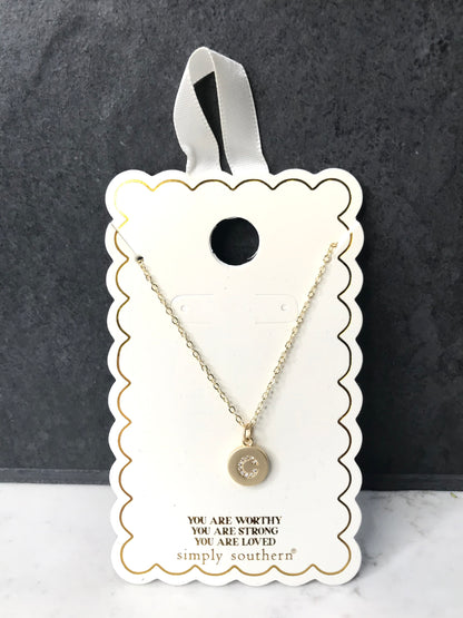 Personalized Gold Initial Necklace with Gift Pouch