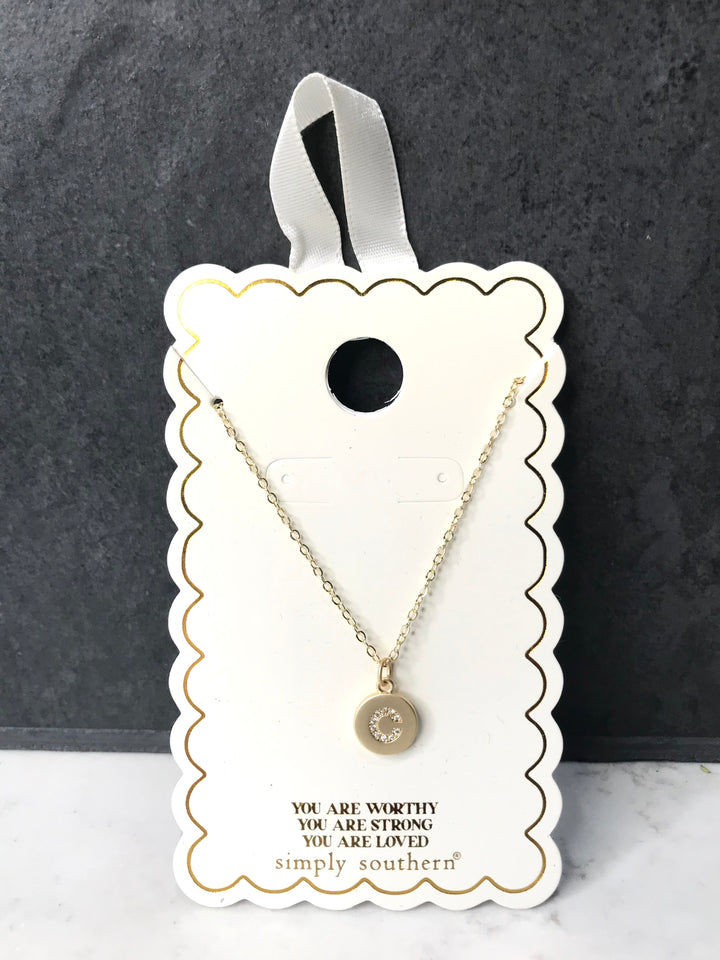 Personalized Gold Initial Necklace with Gift Pouch
