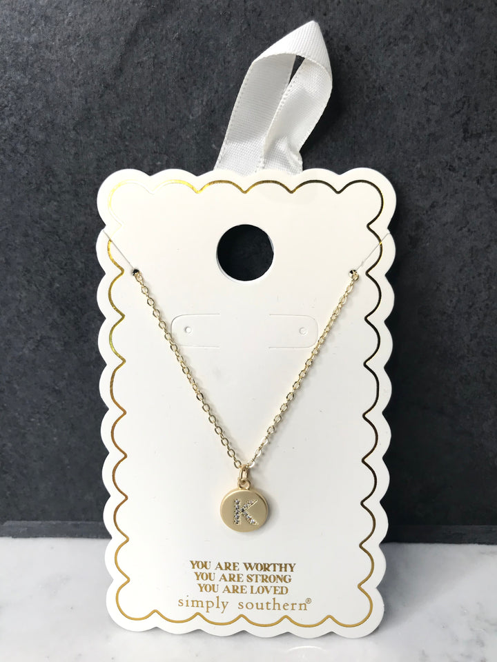 Personalized Gold Initial Necklace with Gift Pouch
