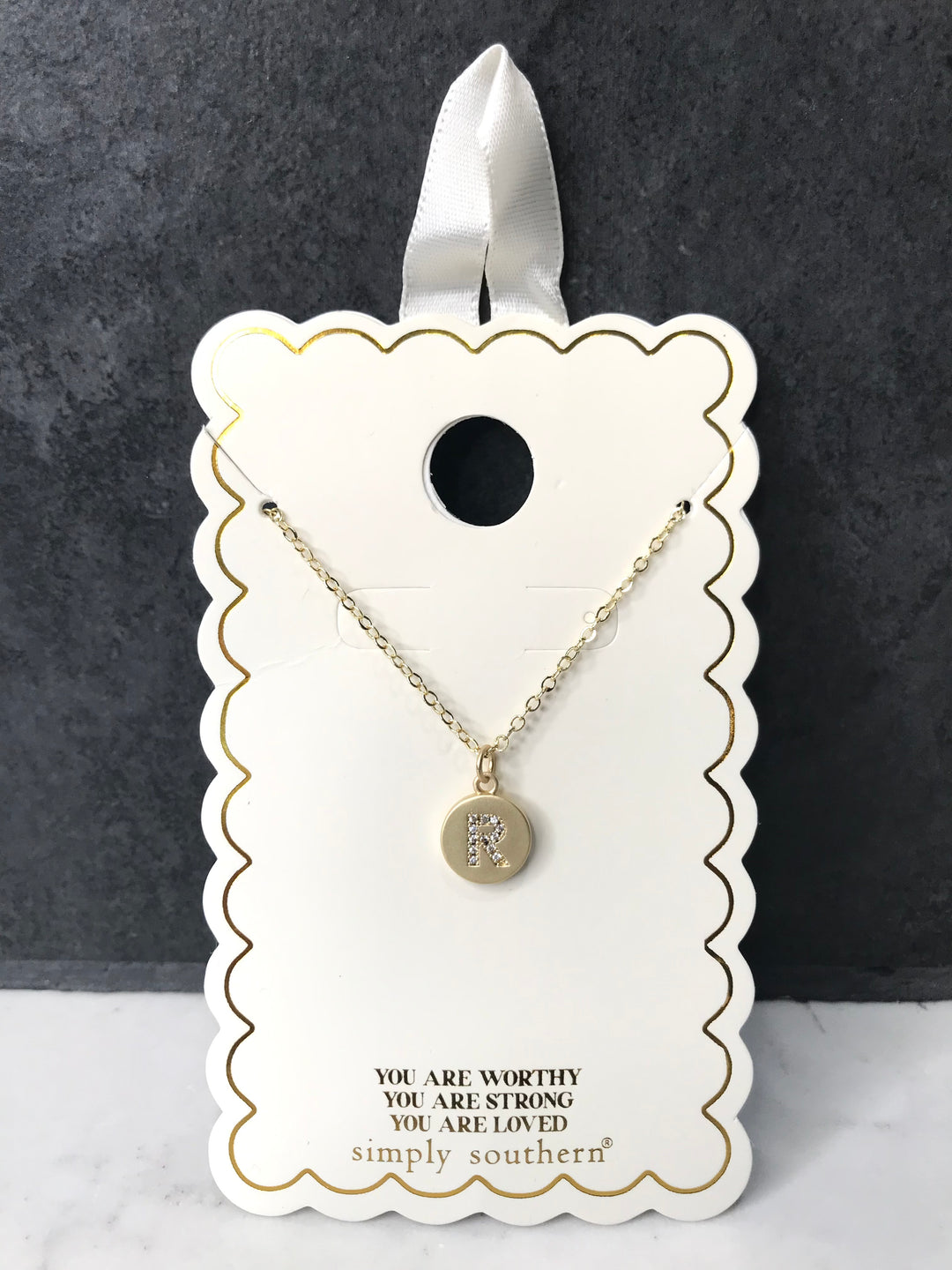 Personalized Gold Initial Necklace with Gift Pouch