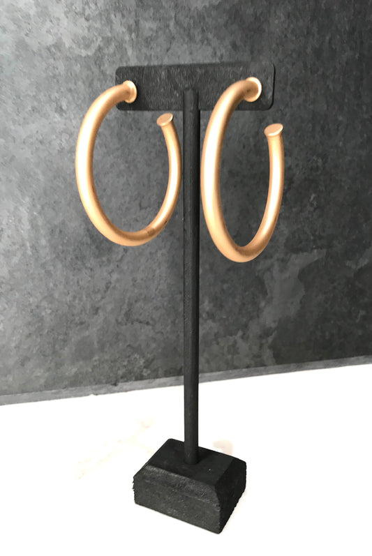 Satin Gold Hoop Earring