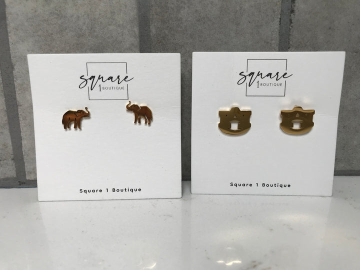 Classic Elephant Stud Earrings