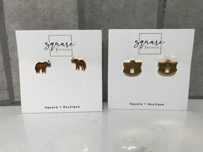 Classic Auburn Stud Earrings