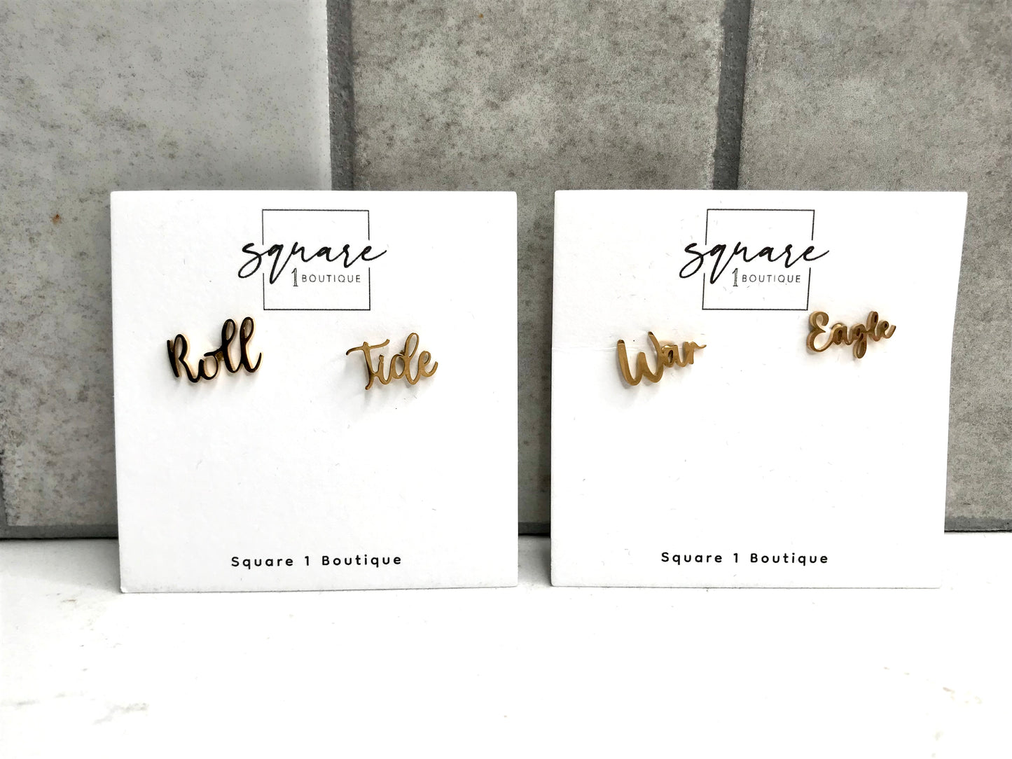 War Eagle Gold Stud Earrings