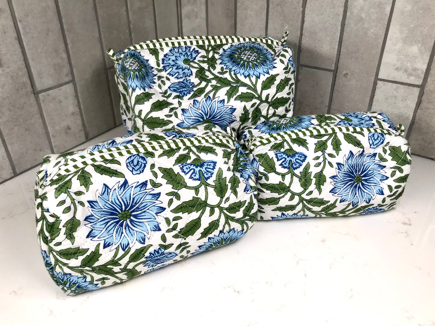 3 in 1 Quilted Cosmetic Bag