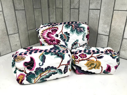 3 in 1 Quilted Cosmetic Bag