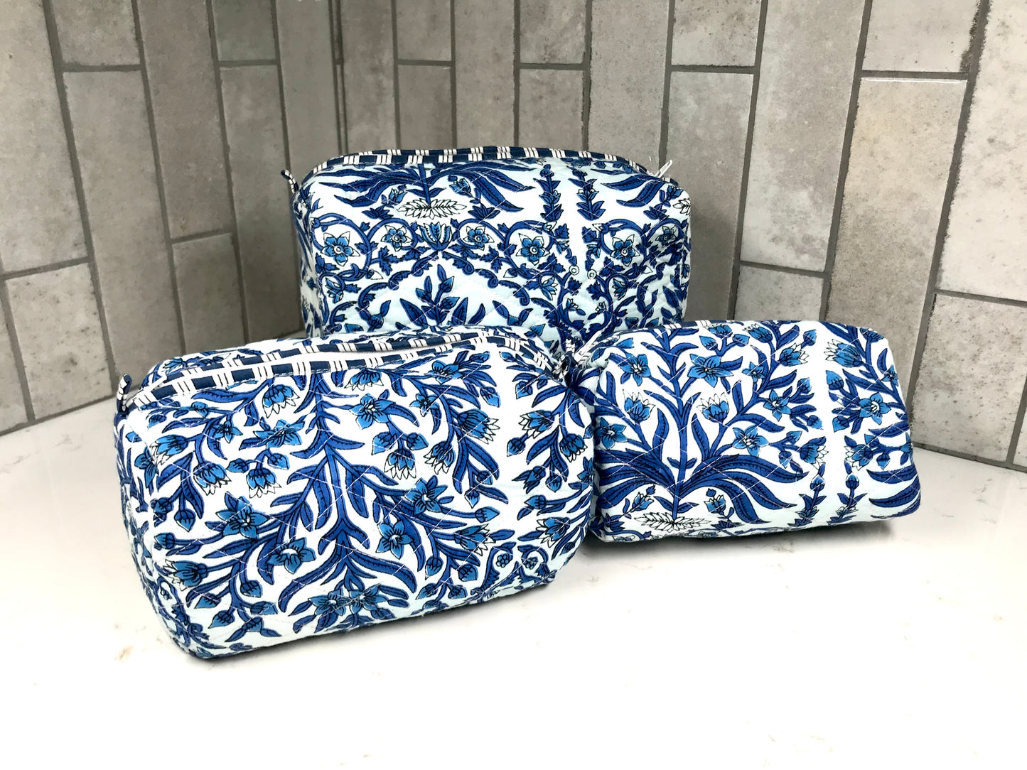3 in 1 Quilted Cosmetic Bag