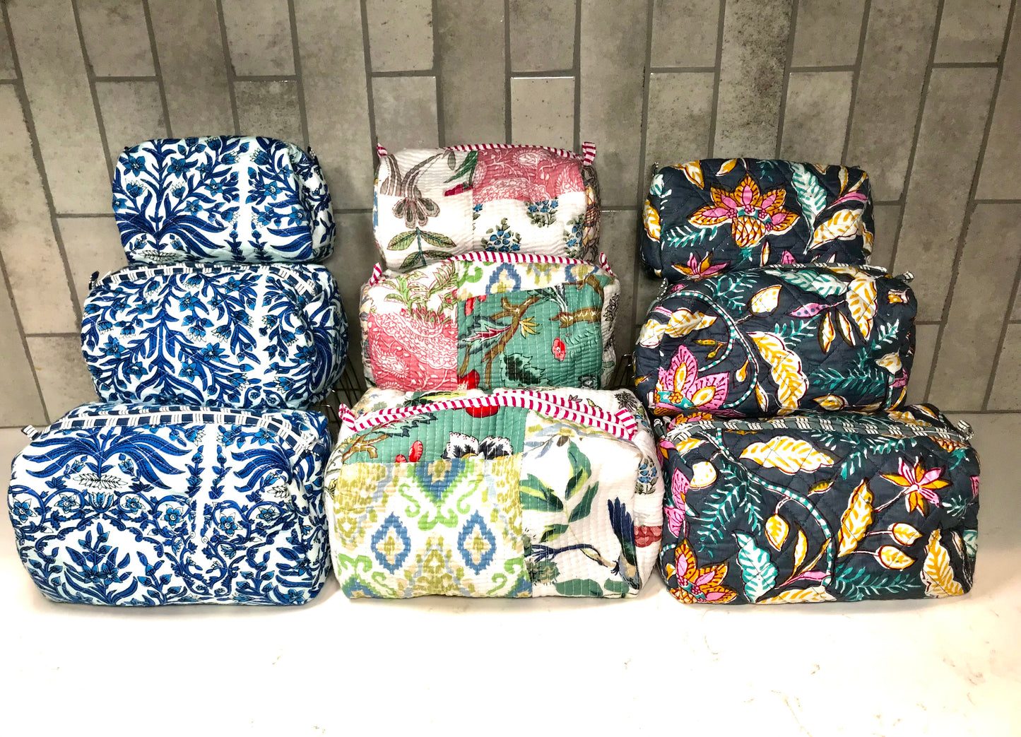 3 in 1 Quilted Cosmetic Bag