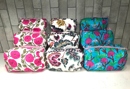 3 in 1 Quilted Cosmetic Bag